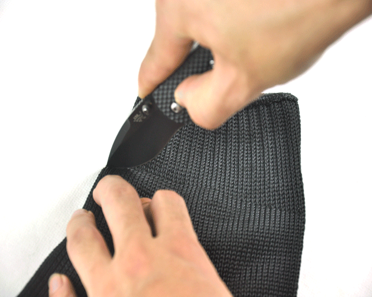 anti cut protective mesh glove test with knife video